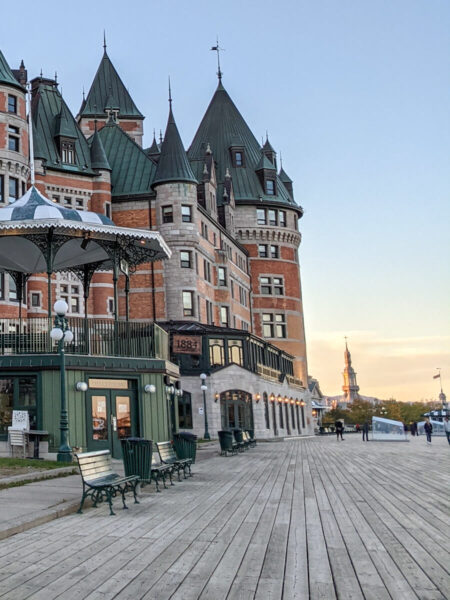 watching the sunset from dufferin terrace is one of the most fun things to do in quebec city in summer